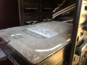 Hard drive covered in dust